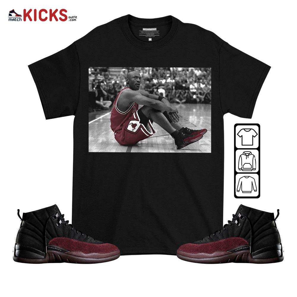 Basketball Shoes Goat Number 23 Sneaker Shirt Match Burgundy Crush 12s, Jordan 12 A Ma Maniere MKO T-Shirt Basketball Shoes Goat Number 23 Sneaker Shirt Match Burgundy Crush 12s, Jordan 12 A Ma Maniere MKO T-Shirt