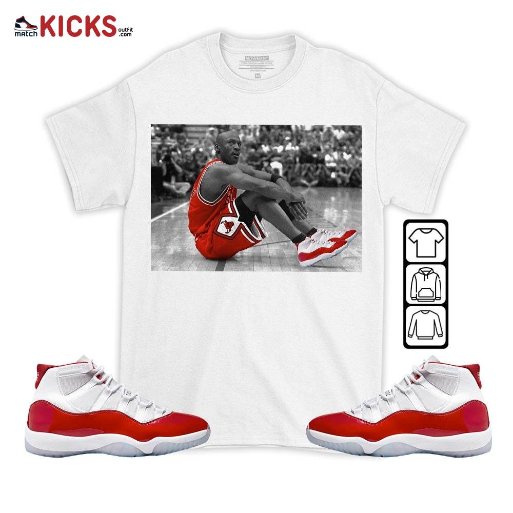 Basketball Shoes Goat Number 23 Sneaker Shirt Match Cherry 11s, Jordan 11 Retro Cherry MKO T-Shirt Basketball Shoes Goat Number 23 Sneaker Shirt Match Cherry 11s, Jordan 11 Retro Cherry MKO T-Shirt