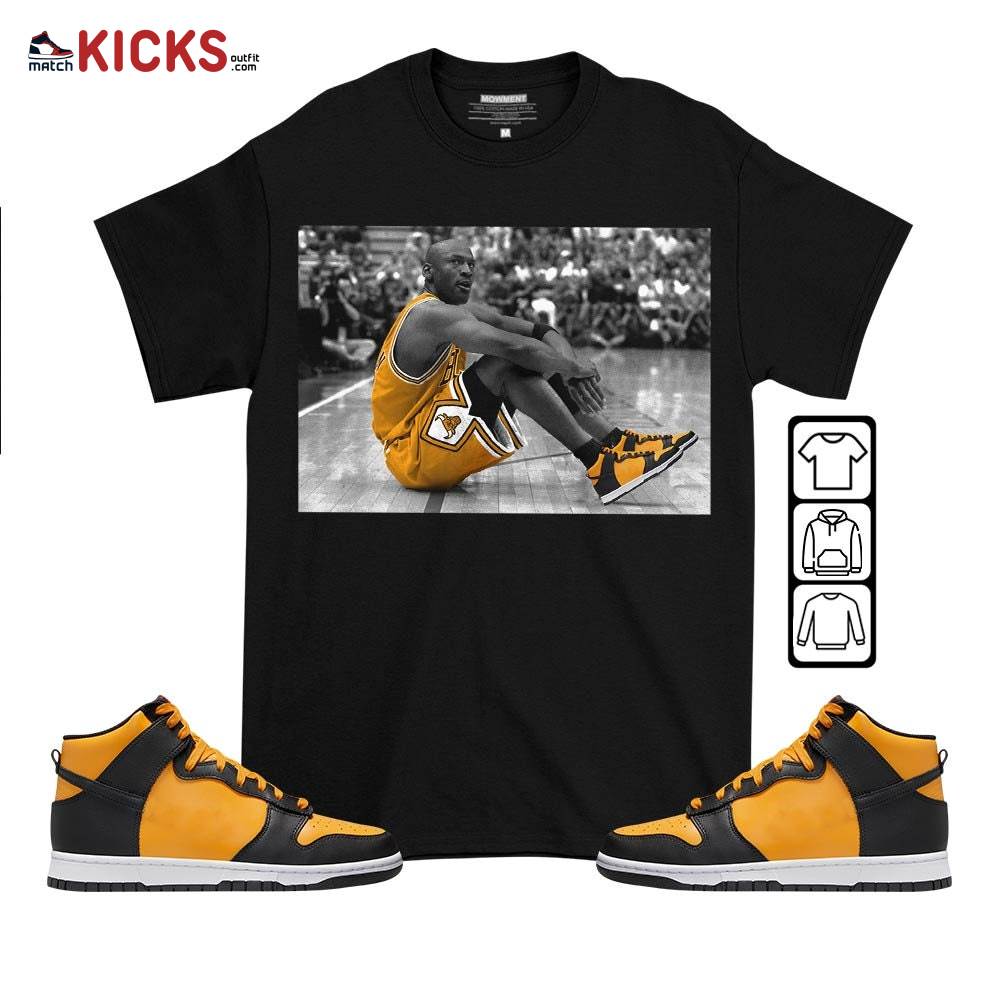 Basketball Shoes Goat Number 23 Sneaker Shirt Match Dunk Reverse Goldenrod, Dunk High Bruce Lee MKO T-Shirt Basketball Shoes Goat Number 23 Sneaker Shirt Match Dunk Reverse Goldenrod, Dunk High Bruce Lee MKO T-Shirt