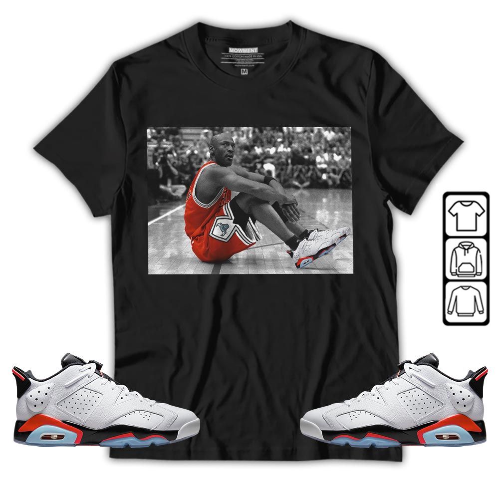 Basketball Shoes Goat Number 23 Sneaker Shirt Match Golf White Infrared 6s, Jordan 6 Low Infrared MKO T-Shirt