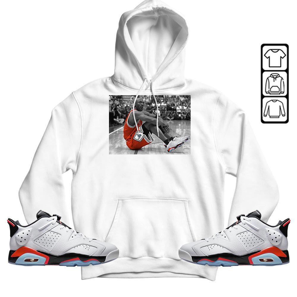 Basketball Shoes Goat Number 23 Sneaker Shirt Match Golf White Infrared 6s, Jordan 6 Low Infrared MKO T-Shirt