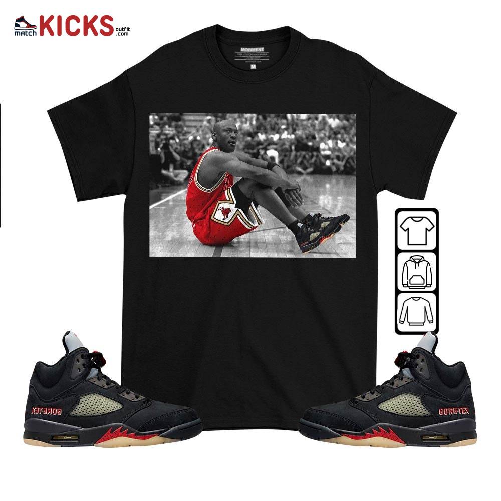 Basketball Shoes Goat Number 23 Sneaker Shirt Match Gore-Tex 5s, Jordan 5 GORE-TEX Off Noir MKO T-Shirt