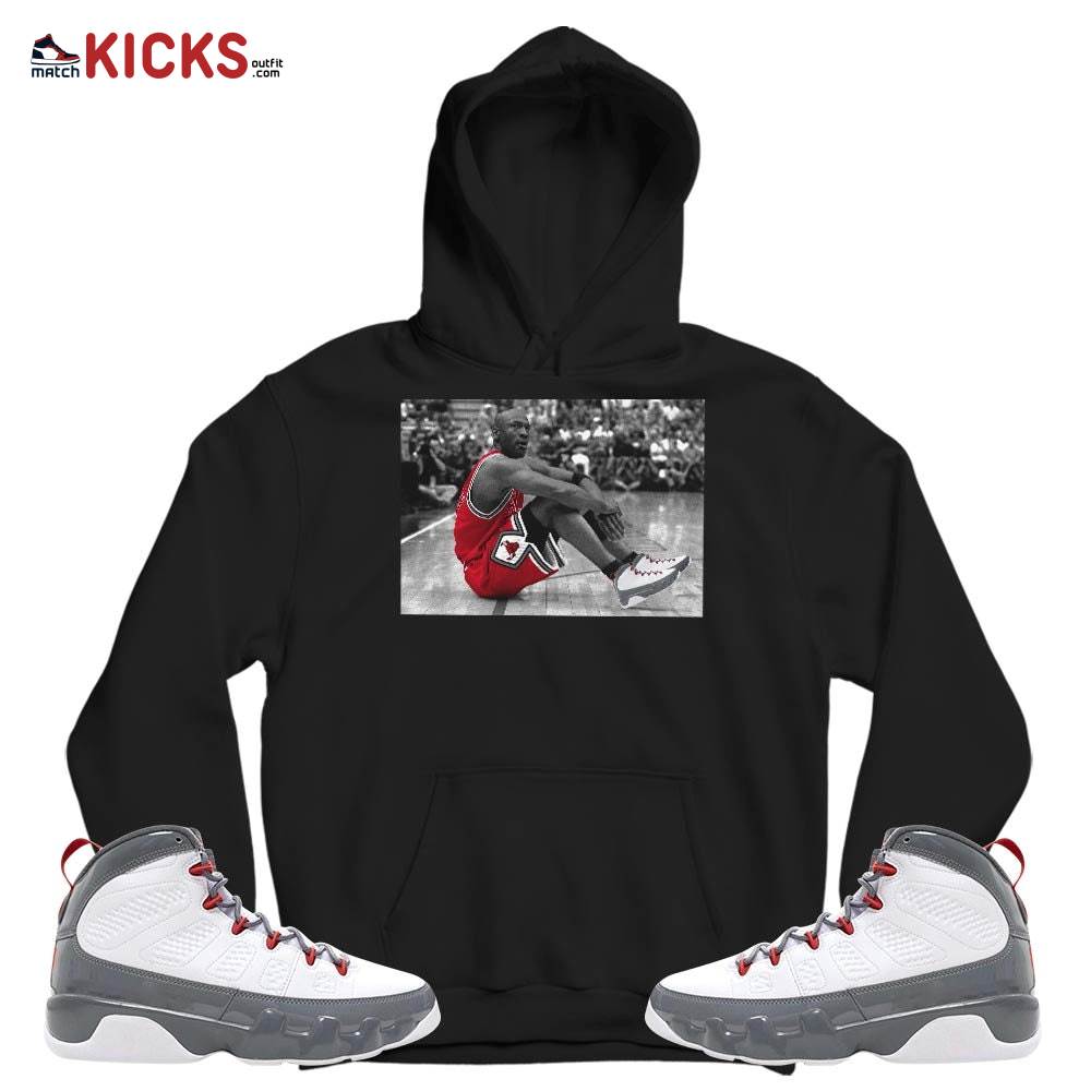 Basketball Shoes Goat Number 23 Sneaker Shirt Match Grey Fire Red 9s, Jordan 9 Retro Fire Red MKO T-Shirt