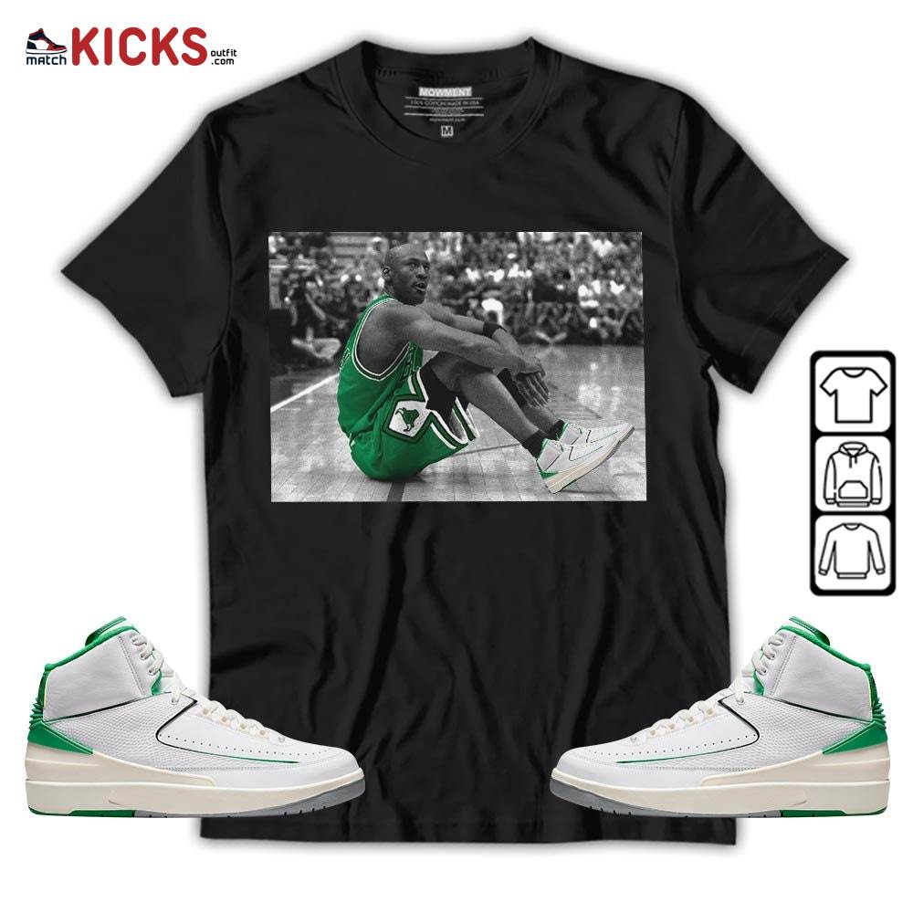 Basketball Shoes Goat Number 23 Sneaker Shirt Match Lucky Green 2s, Jordan 2 Lucky Green MKO T-Shirt