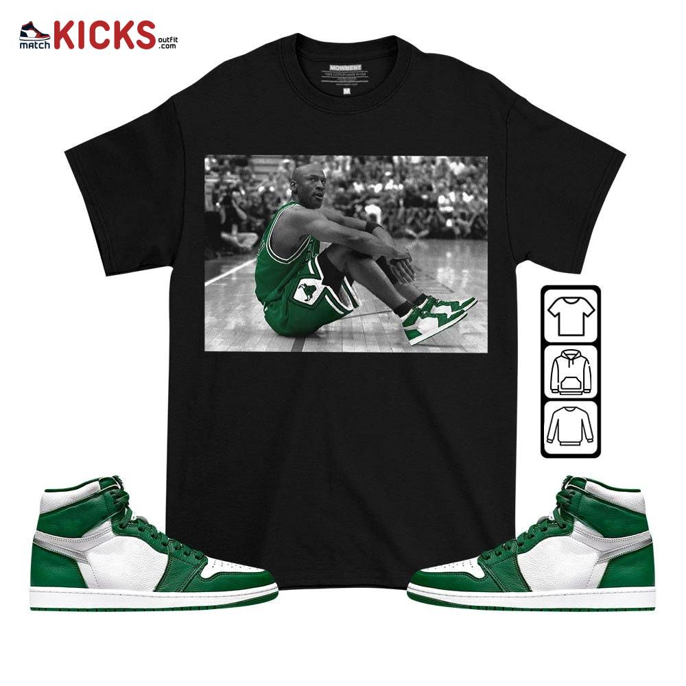 Basketball Shoes Goat Number 23 Sneaker Shirt Match OG Gorge Green 1s, Jordan 1 Retro High Gorge Green MKO T-Shirt