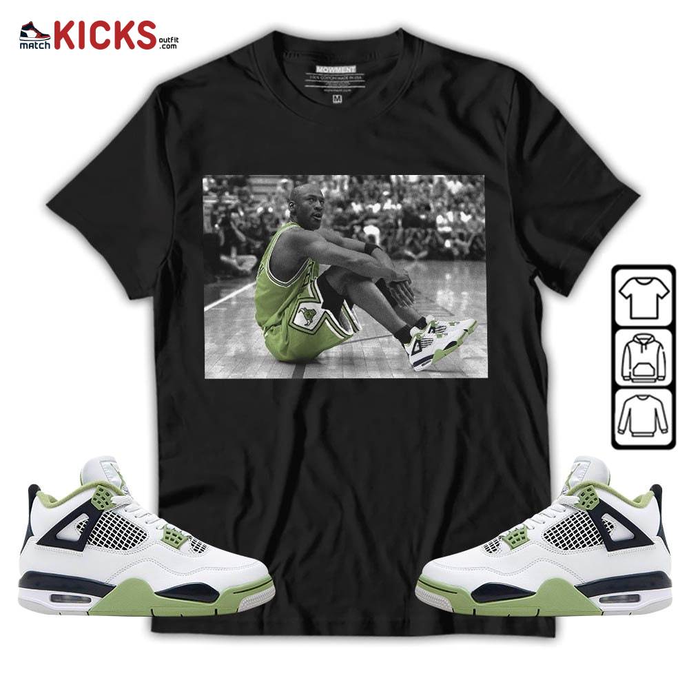 Basketball Shoes Goat Number 23 Sneaker Shirt Match Retro Oil Green 4s, Jordan 4 Oil Green MKO T-Shirt