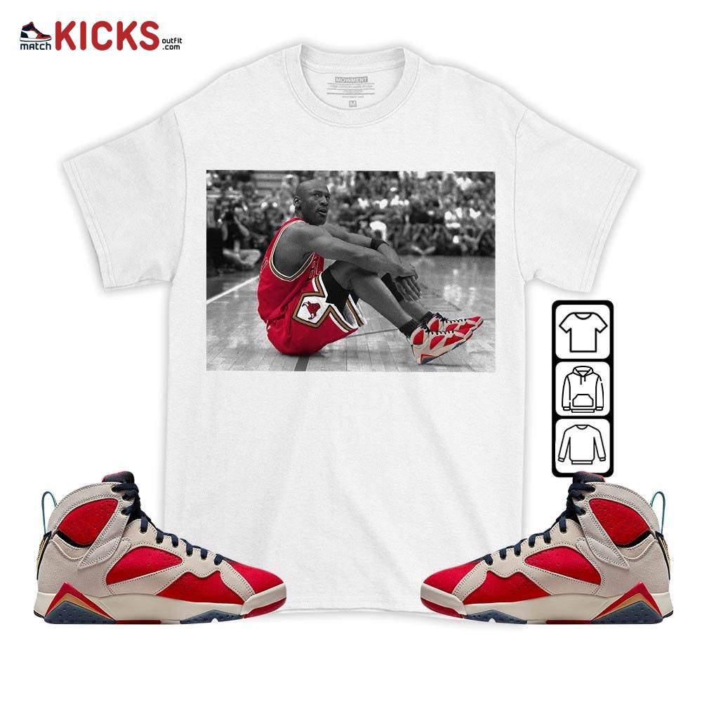 Basketball Shoes Goat Number 23 Sneaker Shirt Match Retro Trophy Room 7s, Jordan 7 Trophy Room MKO T-Shirt