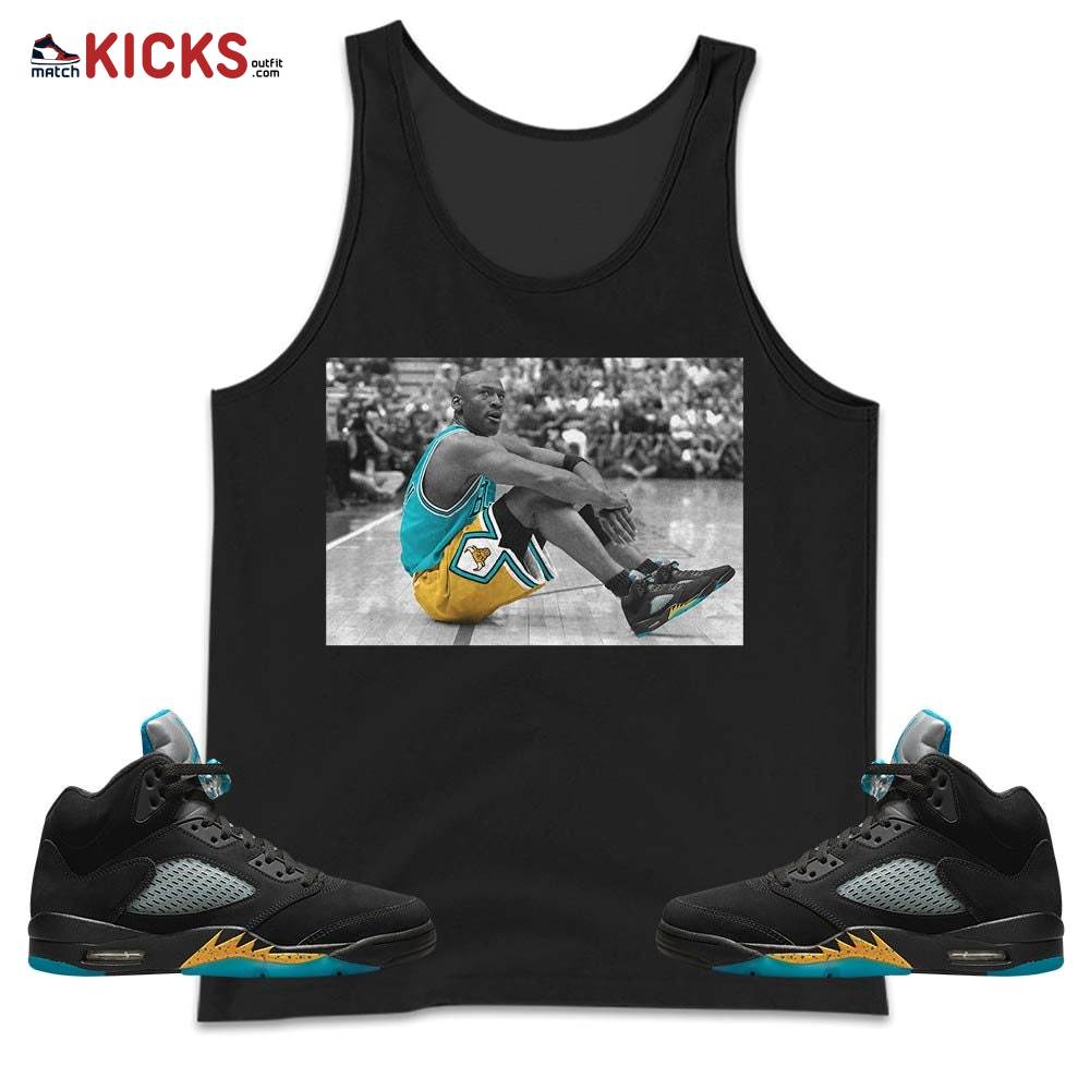 Basketball Shoes Goat Sneaker Shirt Match 2023 Retro Aqua 5s, Jordan 5 Aqua MKO Tank Top Basketball Shoes Goat Sneaker Shirt Match 2023 Retro Aqua 5s, Jordan 5 Aqua MKO Tank Top
