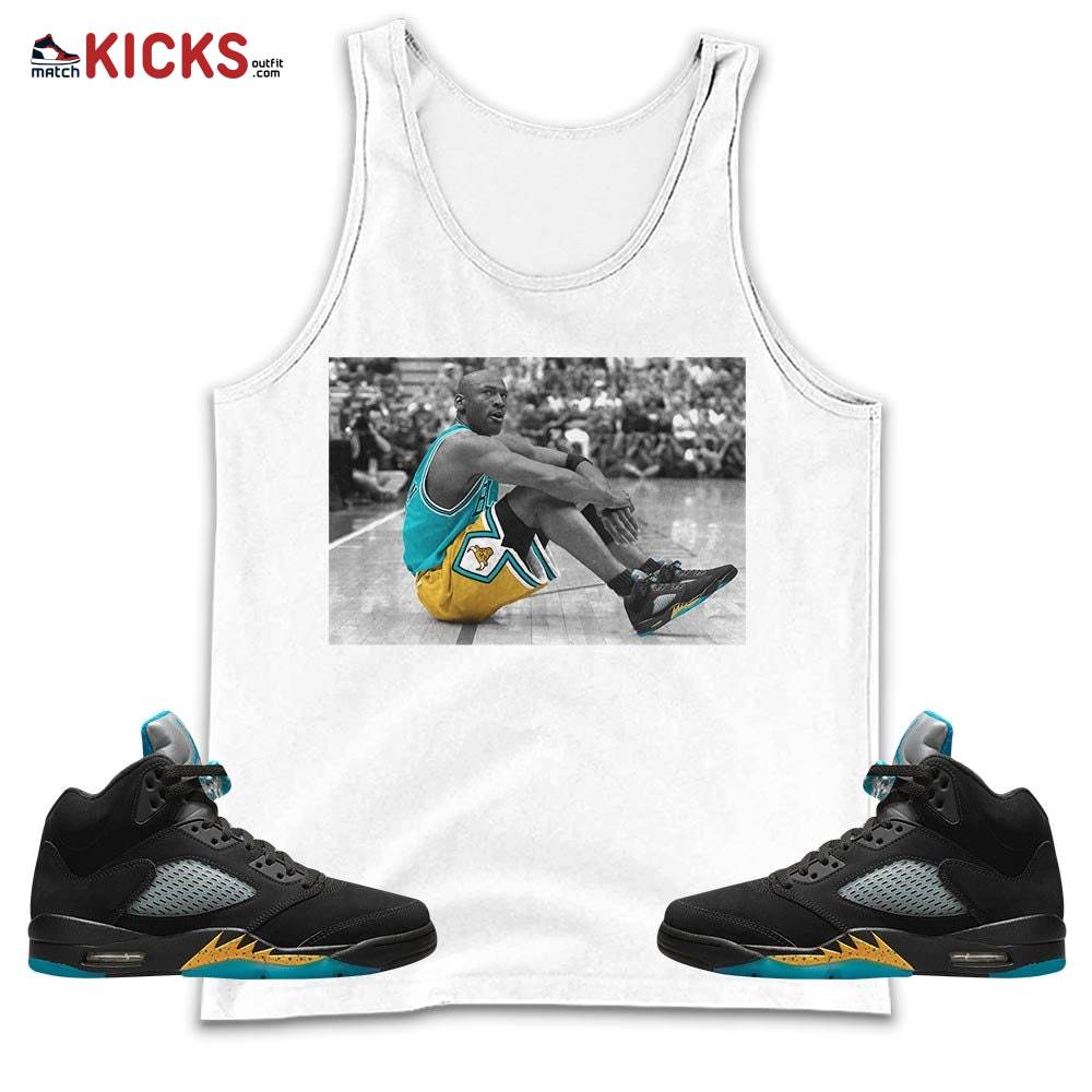 Basketball Shoes Goat Sneaker Shirt Match 2023 Retro Aqua 5s, Jordan 5 Aqua MKO Tank Top