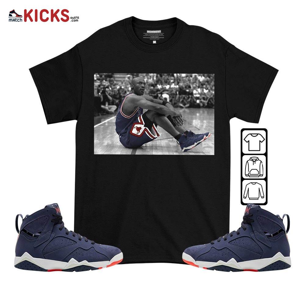 Basketball Shoes Goat Sneaker Shirt Match 7 Neutral Indigo, Jordan 7 Quai 54 MKO T-Shirt