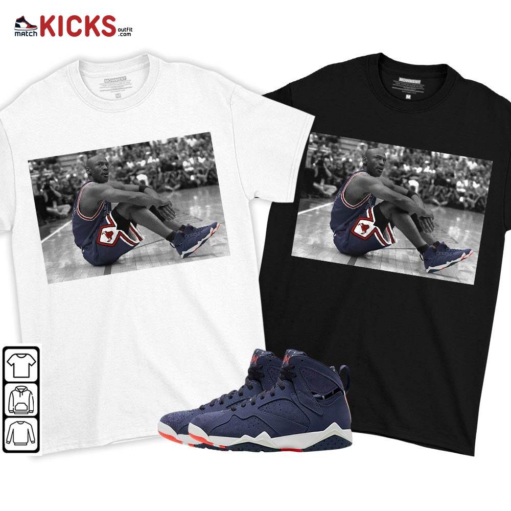 Basketball Shoes Goat Sneaker Shirt Match 7 Neutral Indigo, Jordan 7 Quai 54 MKO T-Shirt