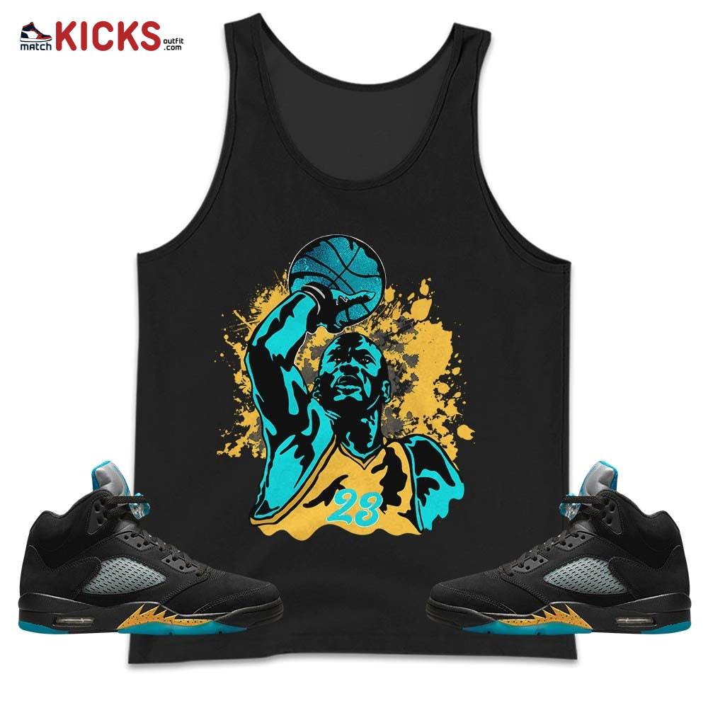 Basketball Superstar Sneaker Shirt Match 2023 Retro Aqua 5s, Jordan 5 Aqua MKO Tank Top Basketball Superstar Sneaker Shirt Match 2023 Retro Aqua 5s, Jordan 5 Aqua MKO Tank Top