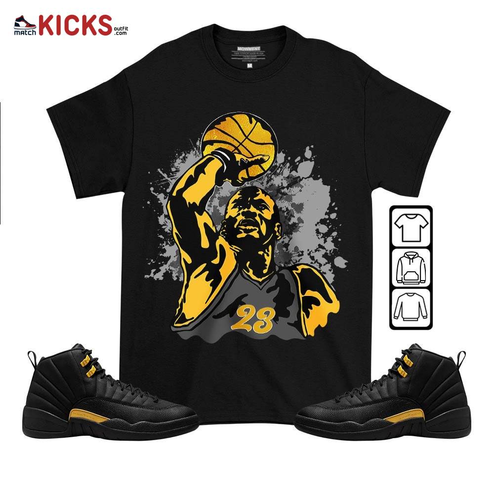 Basketball Superstar Sneaker Shirt Match Black Taxi 12s, Jordan 12 Retro Black Taxi MKO T-Shirt