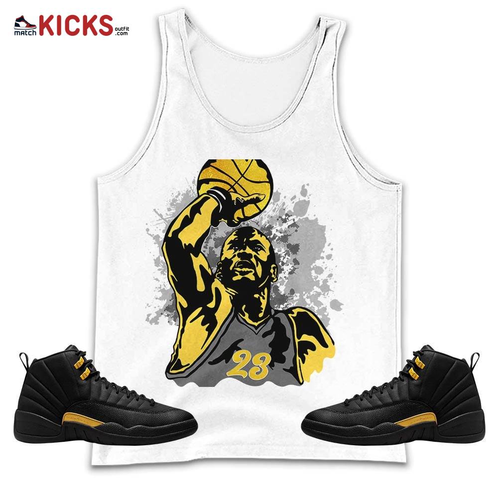 Basketball Superstar Sneaker Shirt Match Black Taxi 12s, Jordan 12 Retro Black Taxi MKO Tank Top