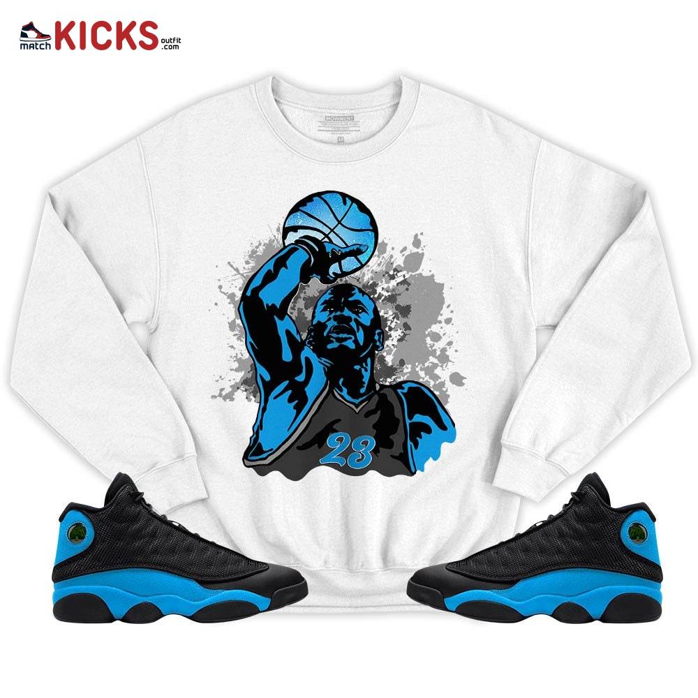 Basketball Superstar Sneaker Shirt Match Black University Blue 13s, Jordan 13 Black University Blue 2022 MKO T-Shirt Basketball Superstar Sneaker Shirt Match Black University Blue 13s, Jordan 13 Black University Blue 2022 MKO T-Shirt