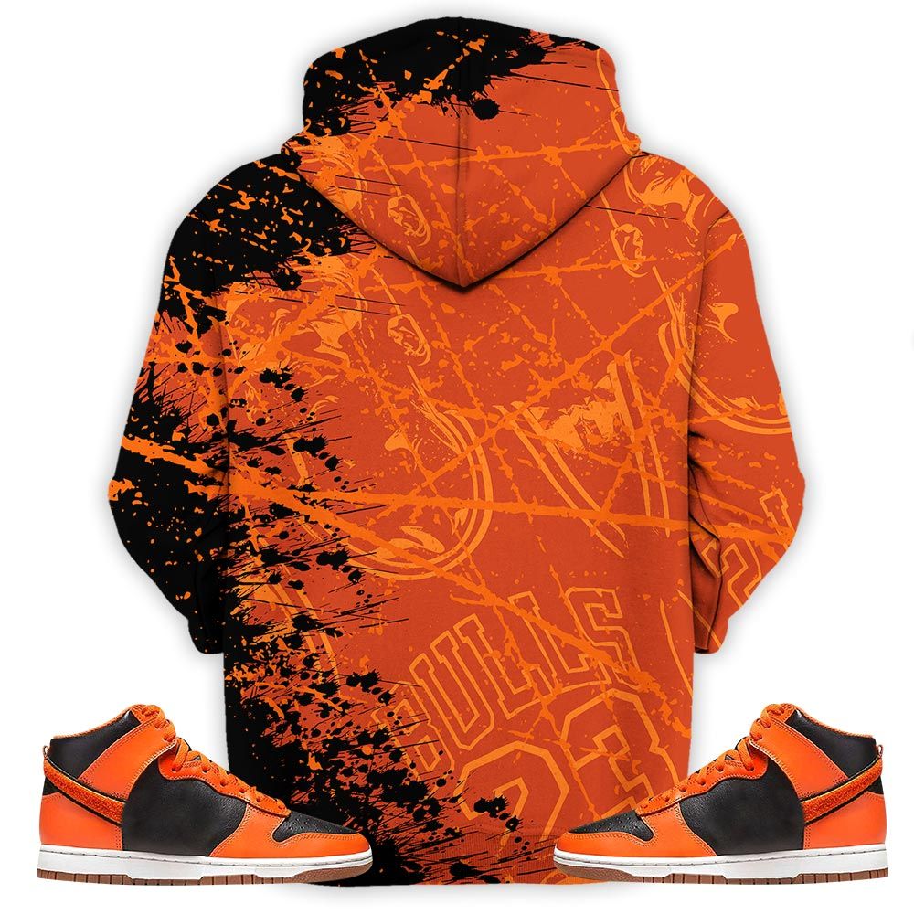 Basketball Superstar Sneaker Shirt Match Dunk Black Orange, Dunk High Gs Safety Orange Hoodie Sweatshirt Tee All Over Print MKO Shirt