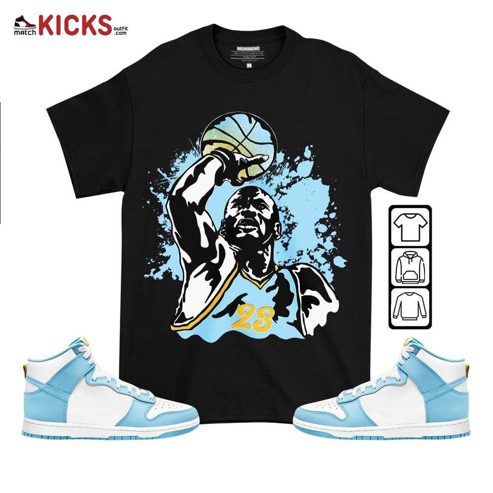 Basketball Superstar Sneaker Shirt Match Dunk High Blue Chill, Dunk High Homer Simpson MKO T-Shirt Basketball Superstar Sneaker Shirt Match Dunk High Blue Chill, Dunk High Homer Simpson MKO T-Shirt