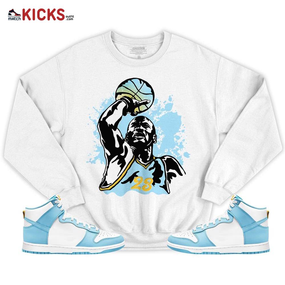 Basketball Superstar Sneaker Shirt Match Dunk High Blue Chill, Dunk High Homer Simpson MKO T-Shirt Basketball Superstar Sneaker Shirt Match Dunk High Blue Chill, Dunk High Homer Simpson MKO T-Shirt