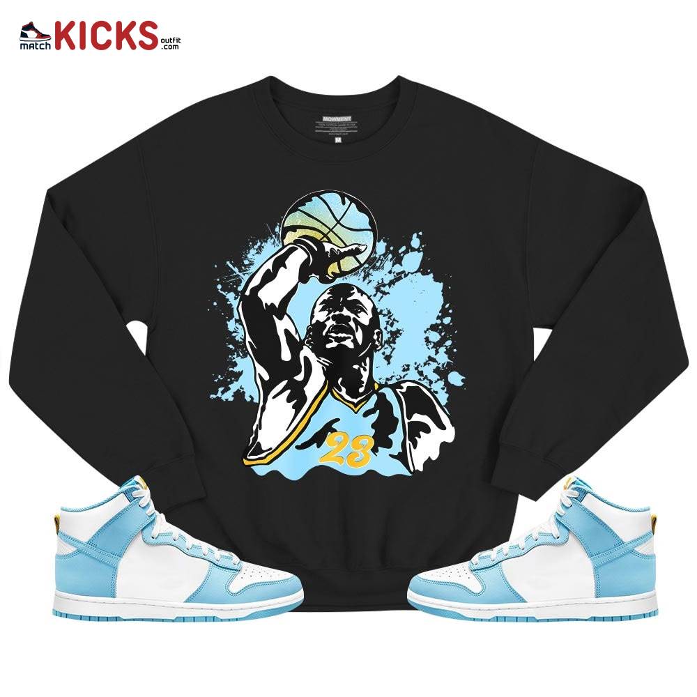 Basketball Superstar Sneaker Shirt Match Dunk High Blue Chill, Dunk High Homer Simpson MKO T-Shirt Basketball Superstar Sneaker Shirt Match Dunk High Blue Chill, Dunk High Homer Simpson MKO T-Shirt