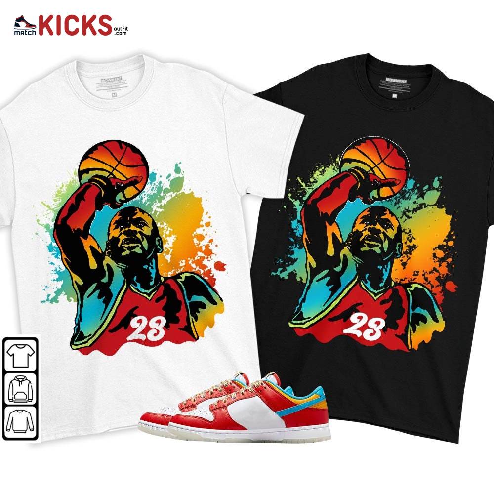 Basketball Superstar Sneaker Shirt Match Fruity Pebbles Shoes, Dunk Low Fruity Pebbles MKO T-Shirt Basketball Superstar Sneaker Shirt Match Fruity Pebbles Shoes, Dunk Low Fruity Pebbles MKO T-Shirt
