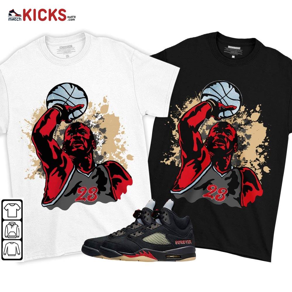 Basketball Superstar Sneaker Shirt Match Gore-Tex 5s, Jordan 5 GORE-TEX Off Noir MKO T-Shirt Basketball Superstar Sneaker Shirt Match Gore-Tex 5s, Jordan 5 GORE-TEX Off Noir MKO T-Shirt