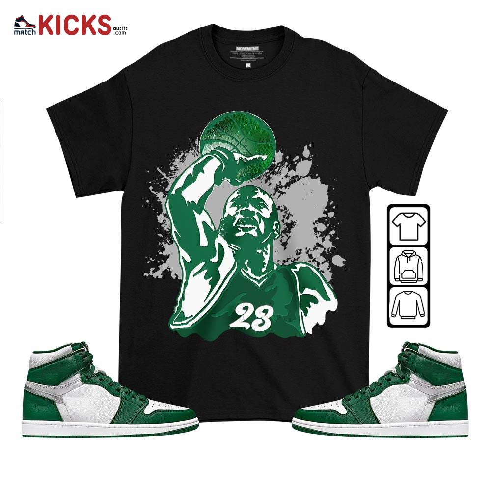 Basketball Superstar Sneaker Shirt Match High Gorge Green 1s, Jordan 1 Retro High Gorge Green MKO T-Shirt