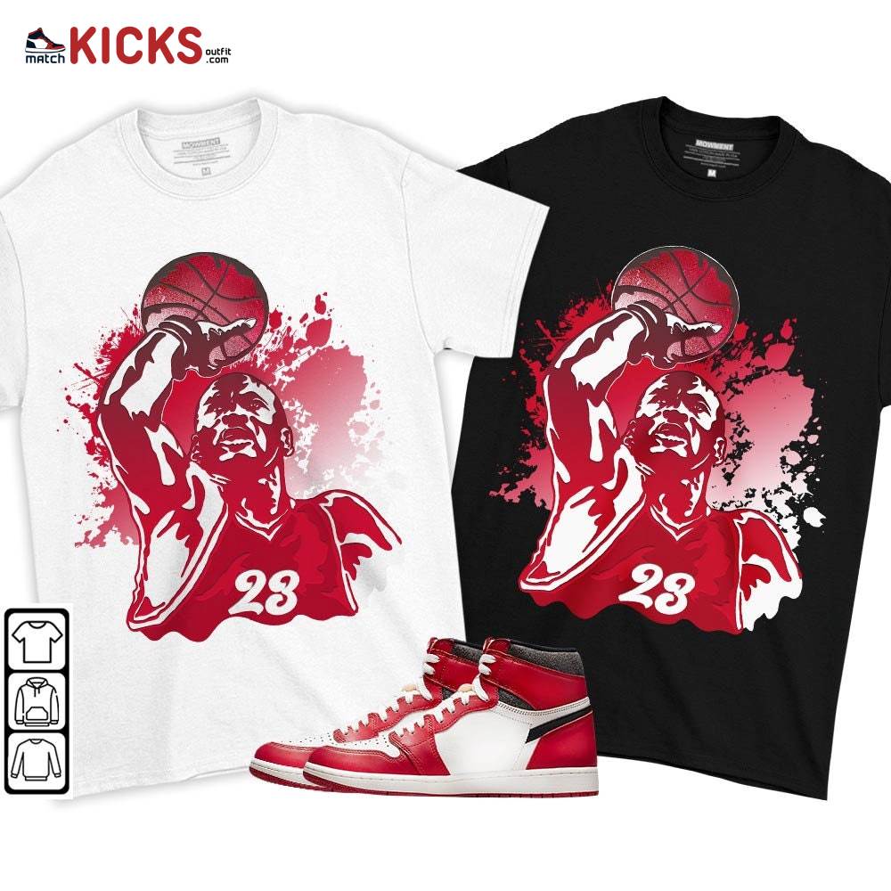 Basketball Superstar Sneaker Shirt Match High OG Chicago 1s, Jordan 1 Lost and Found Chicago MKO T-Shirt