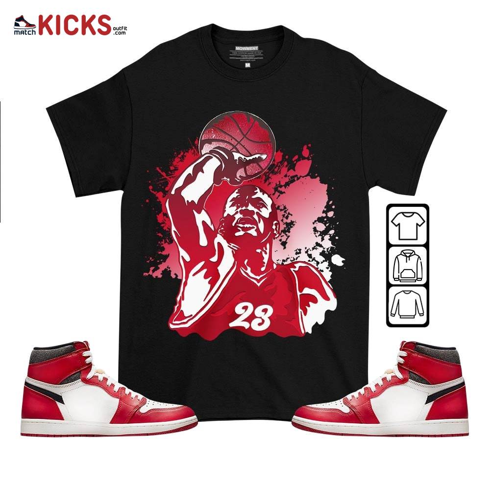 Basketball Superstar Sneaker Shirt Match High OG Chicago 1s, Jordan 1 Lost and Found Chicago MKO T-Shirt