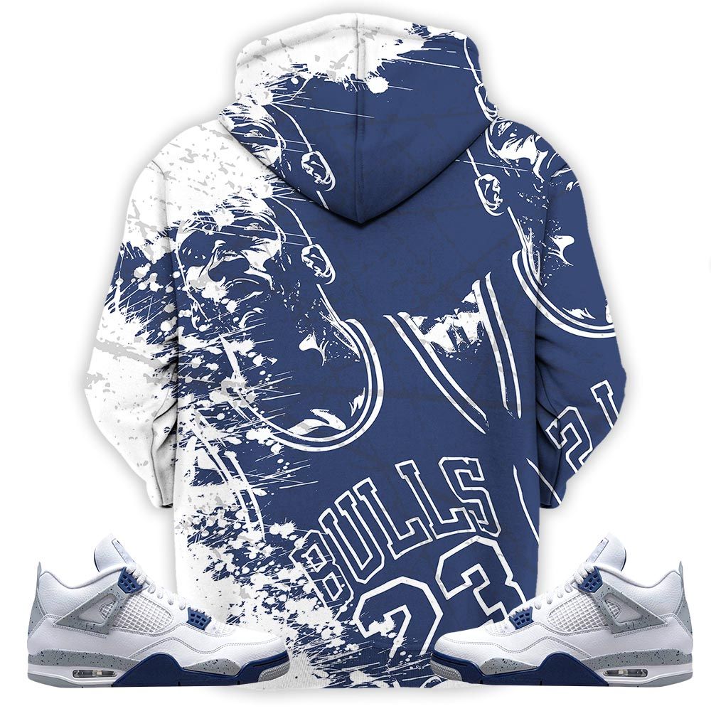 Basketball Superstar Sneaker Shirt Match Midnight Navy 4S, Jordan 4 Retro Midnight Navy Hoodie Sweatshirt Tee All Over Print MKO Shirt