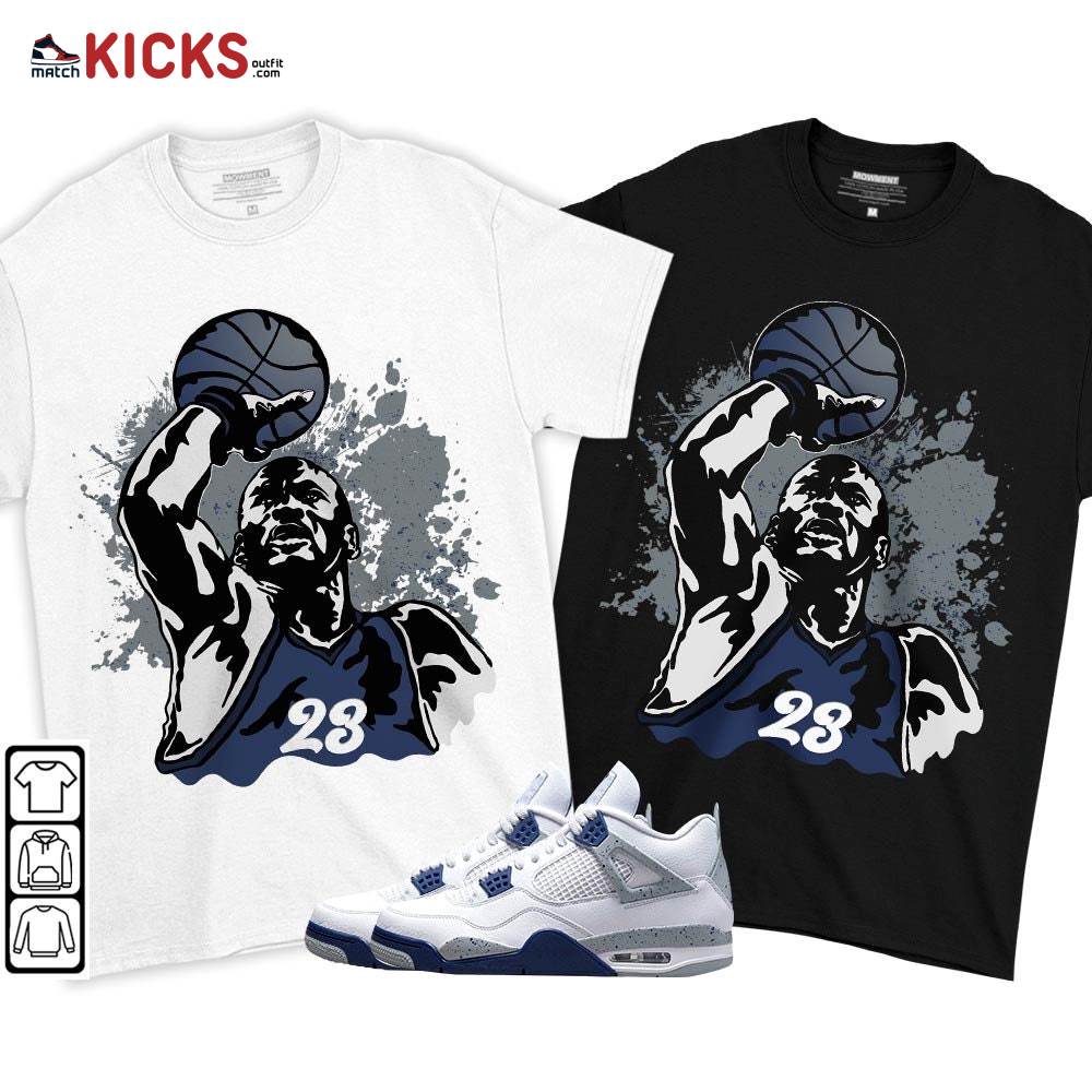 Basketball Superstar Sneaker Shirt Match Midnight Navy 4s, Jordan 4 Retro Midnight Navy MKO T-Shirt Basketball Superstar Sneaker Shirt Match Midnight Navy 4s, Jordan 4 Retro Midnight Navy MKO T-Shirt
