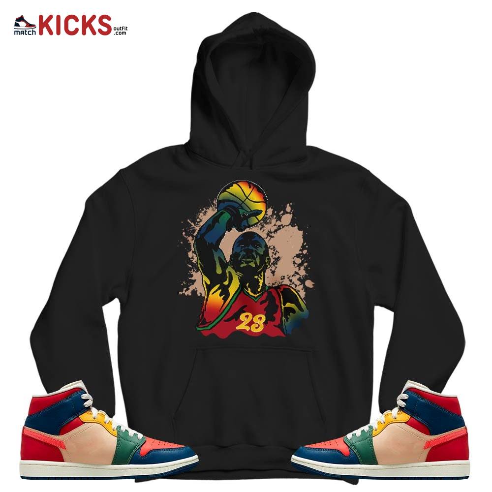 Basketball Superstar Sneaker Shirt Match Multi Color 2022 1s, Jordan 1 Mid Multi Color 2022 MKO T-Shirt Basketball Superstar Sneaker Shirt Match Multi Color 2022 1s, Jordan 1 Mid Multi Color 2022 MKO T-Shirt
