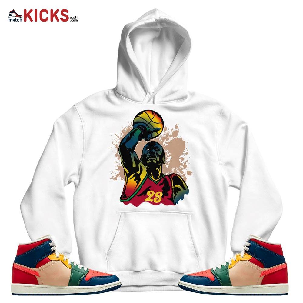 Basketball Superstar Sneaker Shirt Match Multi Color 2022 1s, Jordan 1 Mid Multi Color 2022 MKO T-Shirt Basketball Superstar Sneaker Shirt Match Multi Color 2022 1s, Jordan 1 Mid Multi Color 2022 MKO T-Shirt