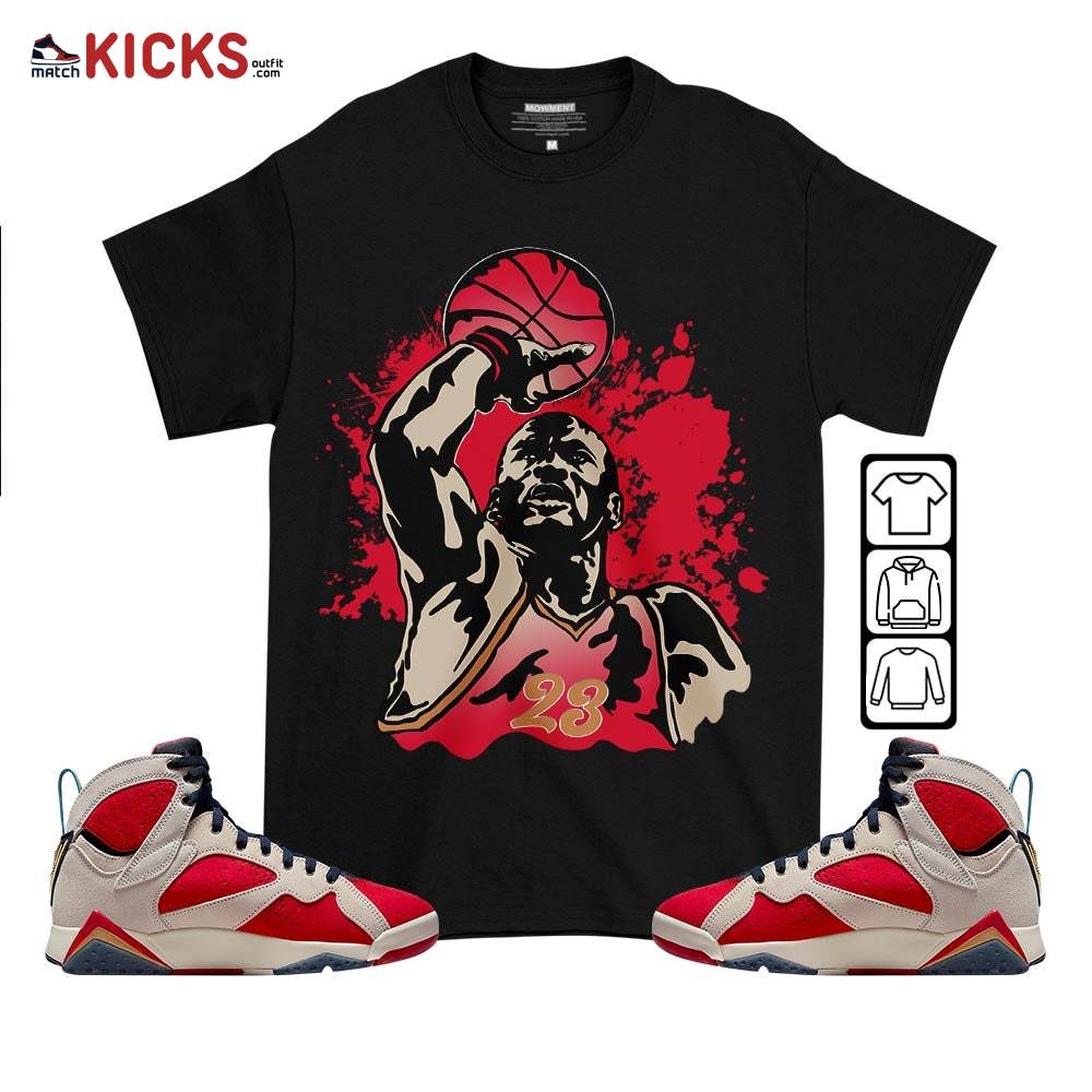 Basketball Superstar Sneaker Shirt Match Trophy Room 7s, Jordan 7 Trophy Room MKO T-Shirt