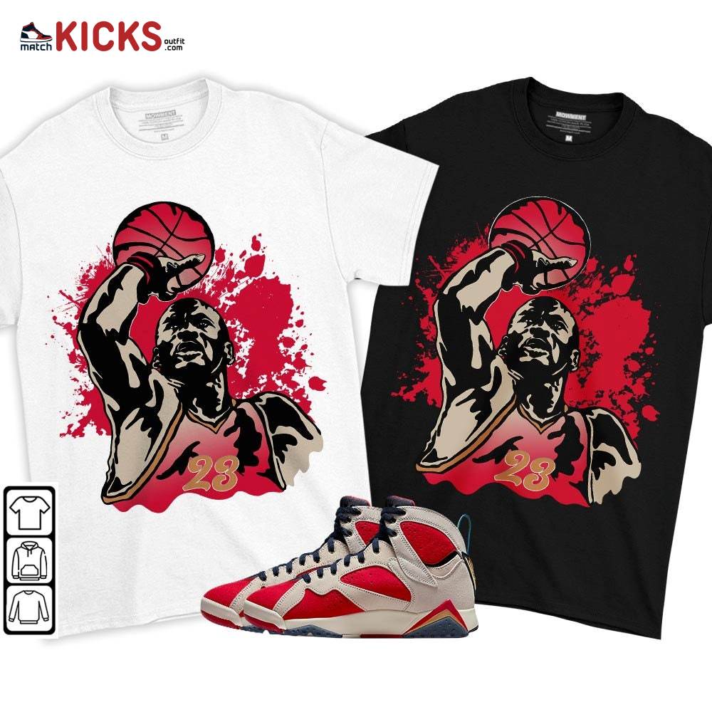 Basketball Superstar Sneaker Shirt Match Trophy Room 7s, Jordan 7 Trophy Room MKO T-Shirt