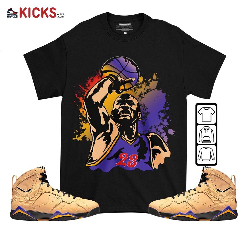 Basketball Superstar Sneaker Shirt Match Vachetta Tan 7s, Jordan 7 SE Afrobeats MKO T-Shirt