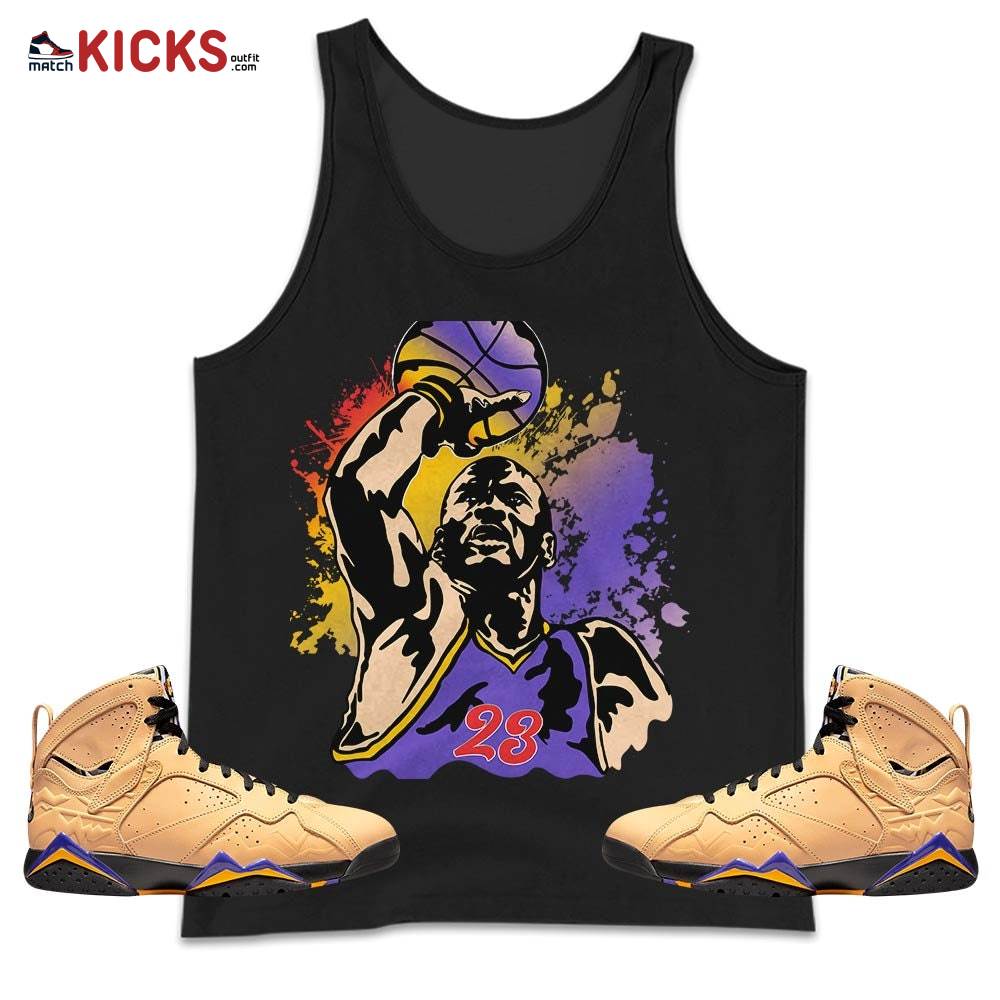 Basketball Superstar Sneaker Shirt Match Vachetta Tan 7s, Jordan 7 SE Afrobeats MKO Tank Top