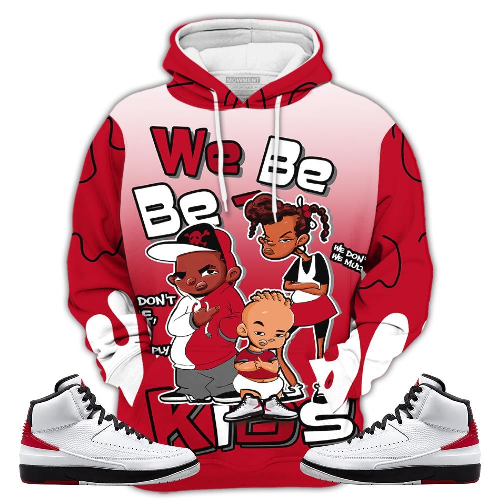 Bebe Kids 80S Baby Sneaker Shirt Match 2 Chicago Varsity Red, Jordan Retro 2 Chicago Hoodie Sweatshirt Tee All Over Print MKO Shirt