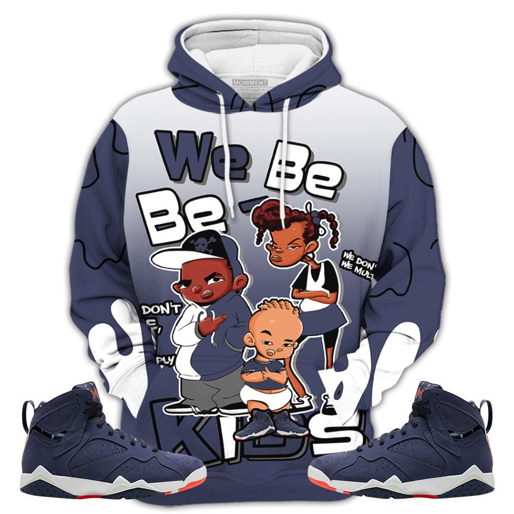 Bebe Kids 80S Baby Sneaker Shirt Match 7 Neutral Indigo, Jordan 7 Quai 54 Hoodie Sweatshirt Tee All Over Print MKO Shirt