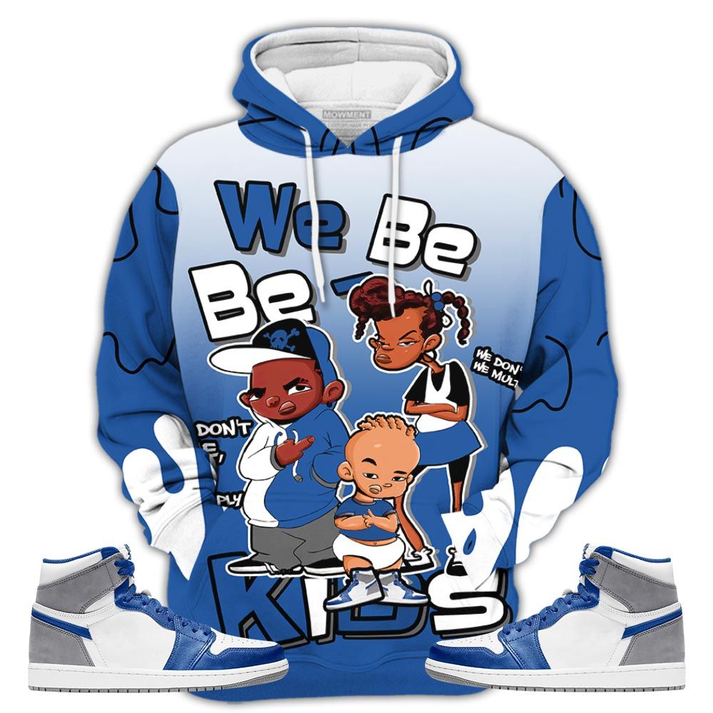 Bebe Kids 80S Baby Sneaker Shirt Match True Blue 1S, Jordan 1 High Og True Blue Hoodie Sweatshirt Tee All Over Print MKO Shirt