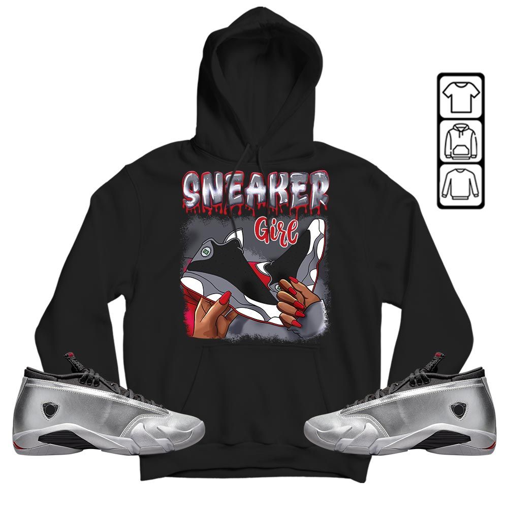 Black Fashion Sneaker Shirt Match 14 Low Metallic Silver, Jordan 14 Metallic Silver MKO Sweatshirt Black Fashion Sneaker Shirt Match 14 Low Metallic Silver, Jordan 14 Metallic Silver MKO Sweatshirt