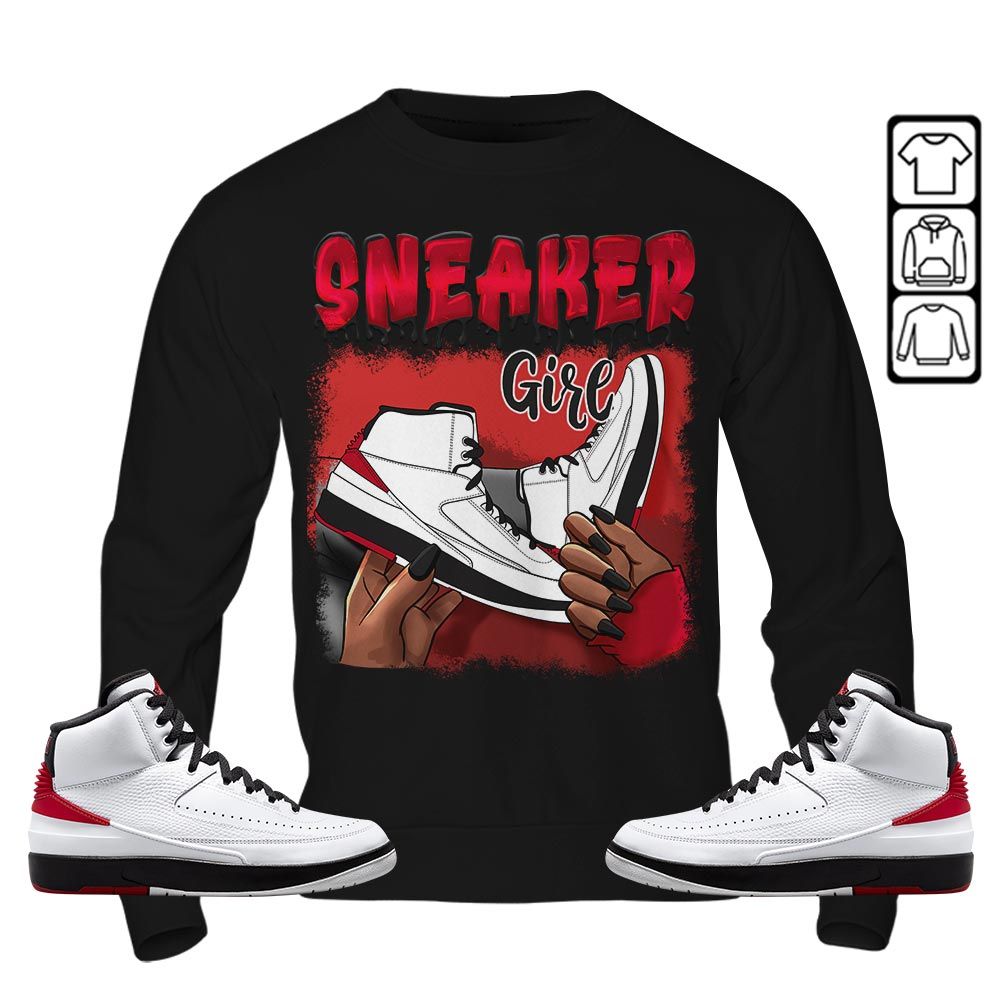 Black Fashion Sneaker Shirt Match 2 Chicago Varsity Red, Jordan Retro 2 Chicago MKO T-Shirt Black Fashion Sneaker Shirt Match 2 Chicago Varsity Red, Jordan Retro 2 Chicago MKO T-Shirt