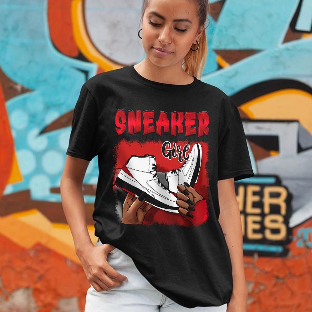 Black Fashion Sneaker Shirt Match 2 Chicago Varsity Red, Jordan Retro 2 Chicago MKO T-Shirt Black Fashion Sneaker Shirt Match 2 Chicago Varsity Red, Jordan Retro 2 Chicago MKO T-Shirt