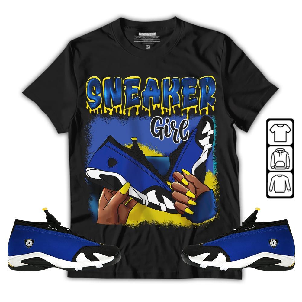 Black Fashion Sneaker Shirt Match 2023 Blue Laney 14s, Jordan 14 Laney MKO T-Shirt Black Fashion Sneaker Shirt Match 2023 Blue Laney 14s, Jordan 14 Laney MKO T-Shirt