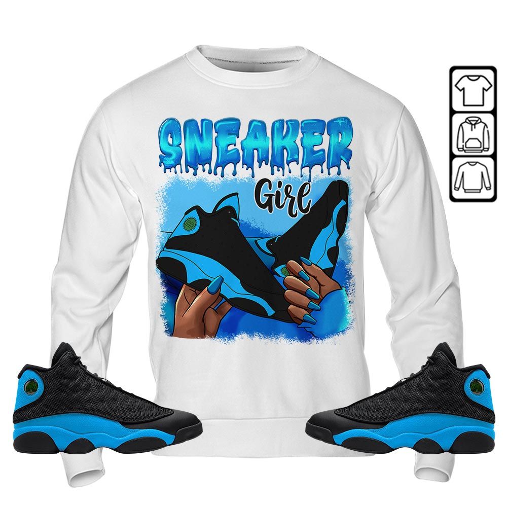 Black Fashion Sneaker Shirt Match Black University Blue 13s, Jordan 13 Black University Blue 2022 MKO Sweatshirt Black Fashion Sneaker Shirt Match Black University Blue 13s, Jordan 13 Black University Blue 2022 MKO Sweatshirt