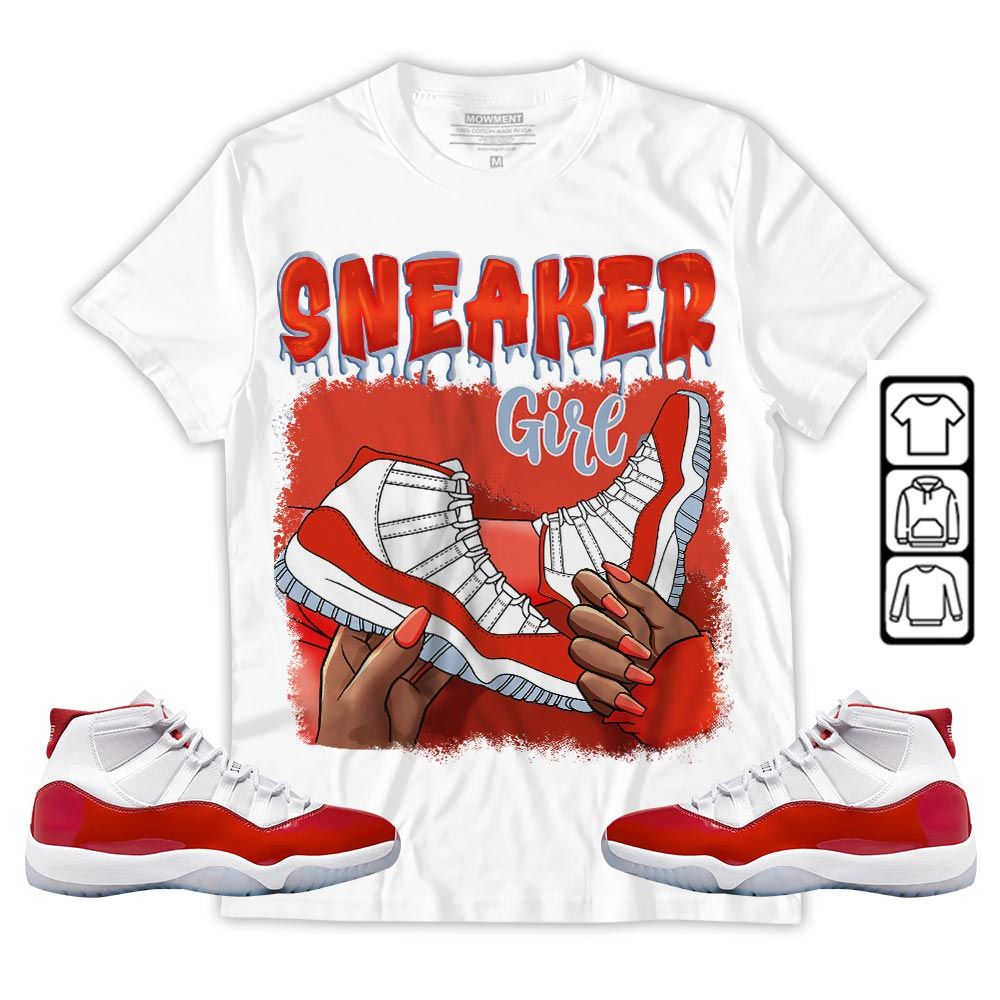 Black Fashion Sneaker Shirt Match Cherry 11s, Jordan 11 Retro Cherry MKO Hoodie