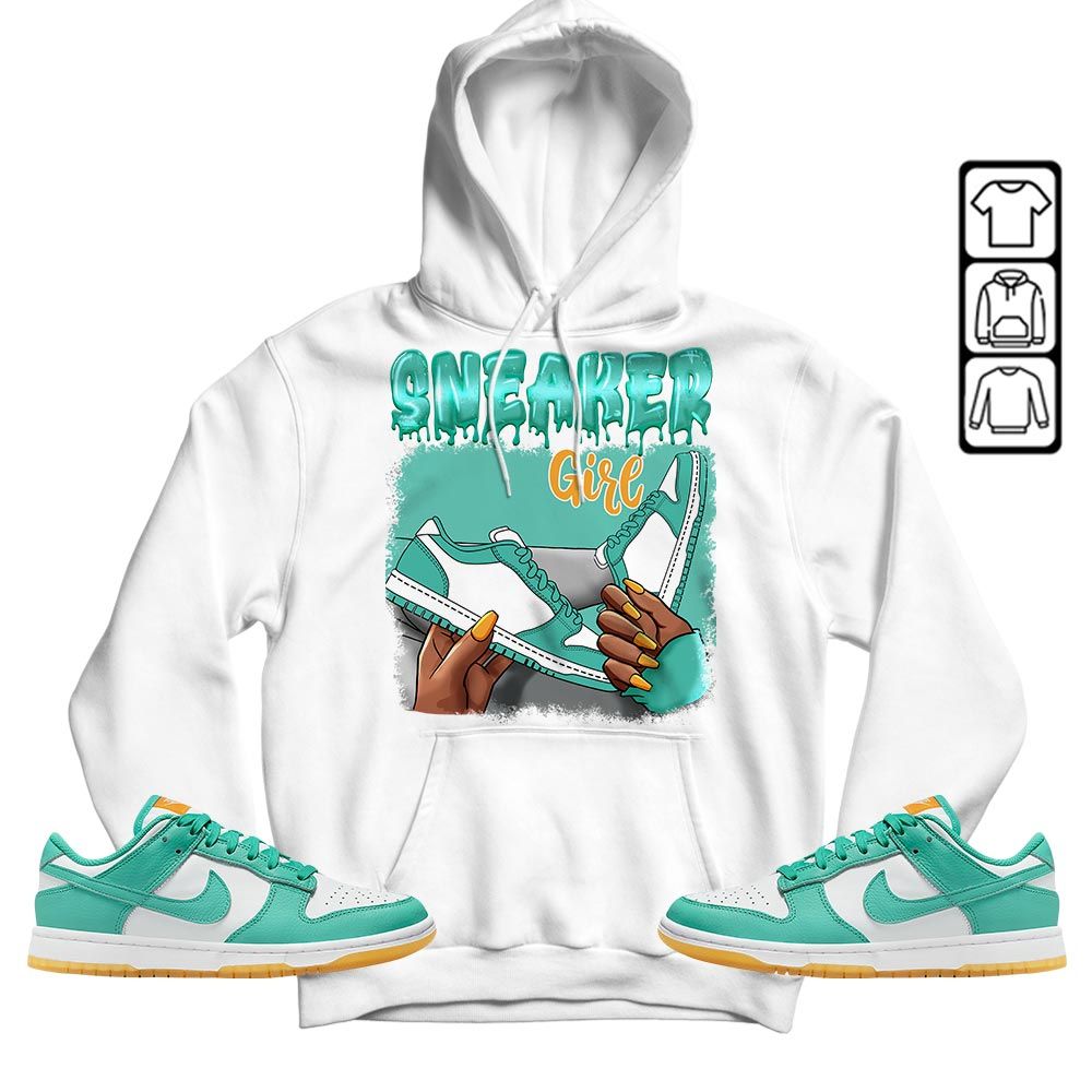 Black Fashion Sneaker Shirt Match Dunk Low Turquoise, Dunk Low Teal Zeal MKO Hoodie
