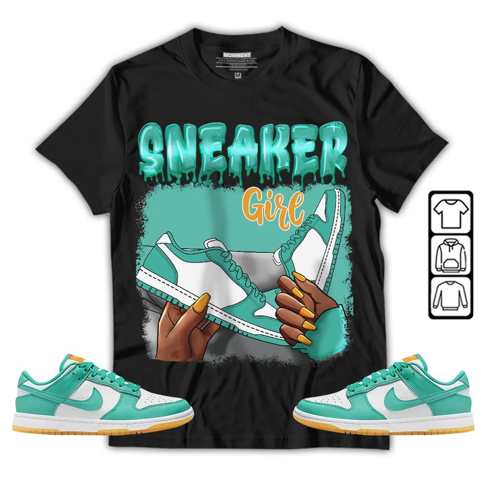 Black Fashion Sneaker Shirt Match Dunk Low Turquoise, Dunk Low Teal Zeal MKO T-Shirt