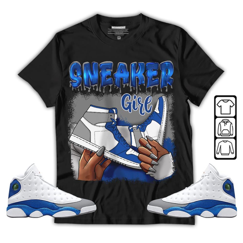 Black Fashion Sneaker Shirt Match French Blue 13s, Jordan 13 French Blue MKO T-Shirt Black Fashion Sneaker Shirt Match French Blue 13s, Jordan 13 French Blue MKO T-Shirt
