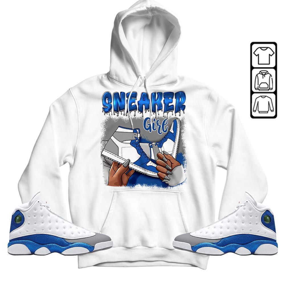 Black Fashion Sneaker Shirt Match French Blue 13s, Jordan 13 French Blue MKO T-Shirt