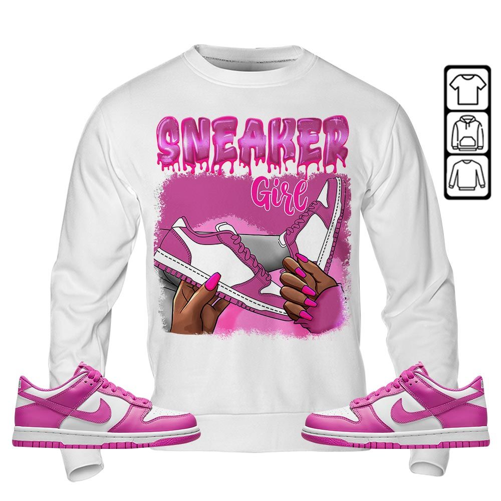 Black Fashion Sneaker Shirt Match GS Active Fuchsia, Dunk Low Active Fuchsia MKO T-Shirt Black Fashion Sneaker Shirt Match GS Active Fuchsia, Dunk Low Active Fuchsia MKO T-Shirt